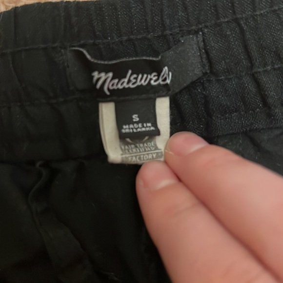 Madewell Linen Blend Black Crop Pull On Elastic Pants Style # M9227 Size Small - Picture 13 of 13